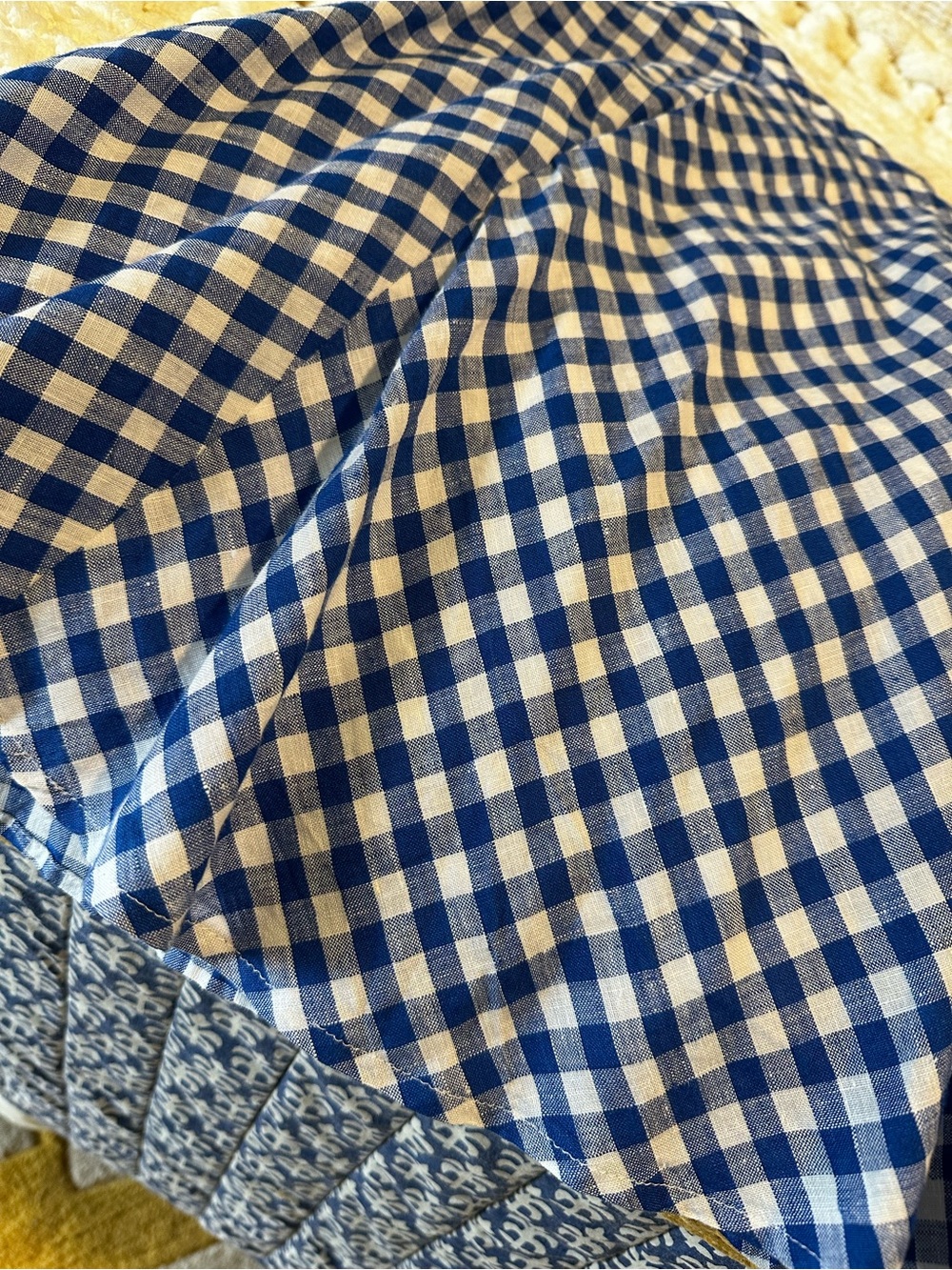 J. Crew Blue & White Gingham Skater Skirt - Picture 3 of 8